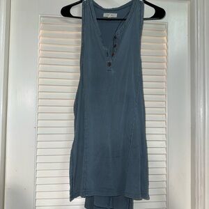 Blue Sleeveless Tank Top
